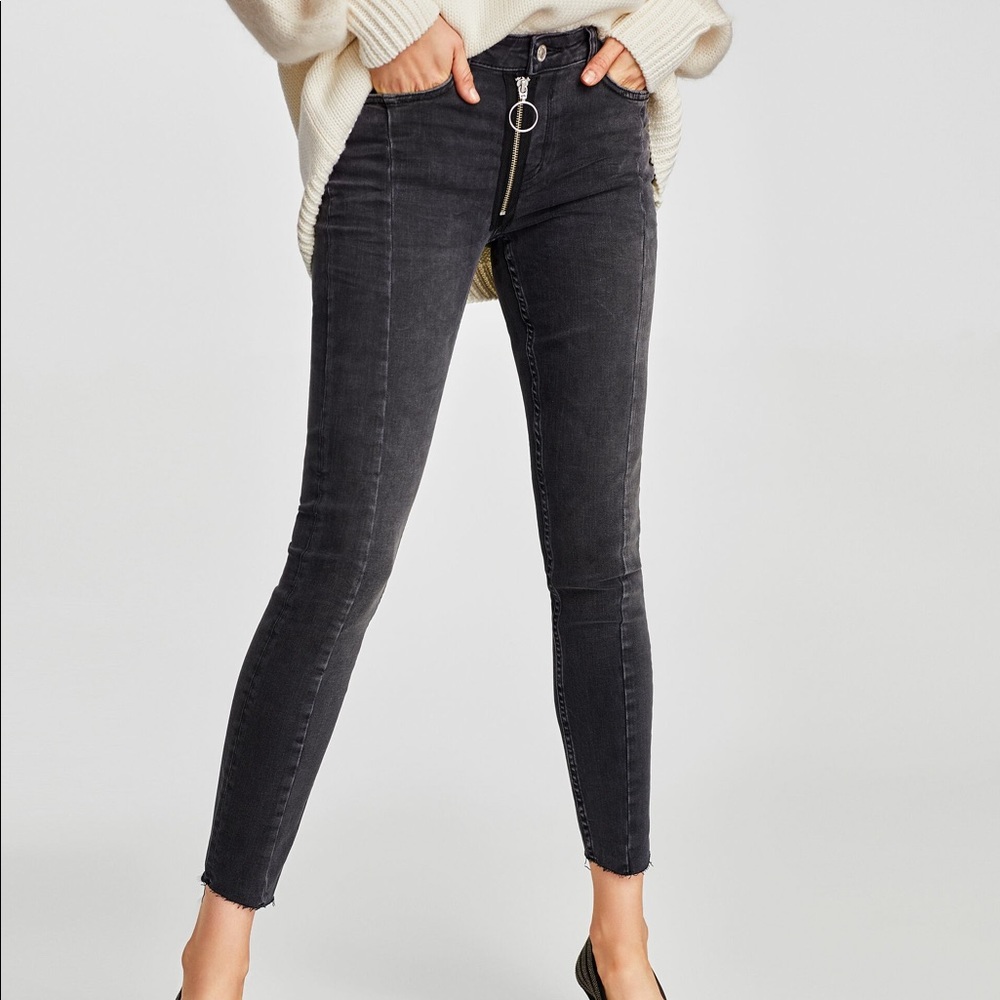🤍 ZARA ZIPPER DETAIL THE SKINNY STYLO NICOLE JEANS